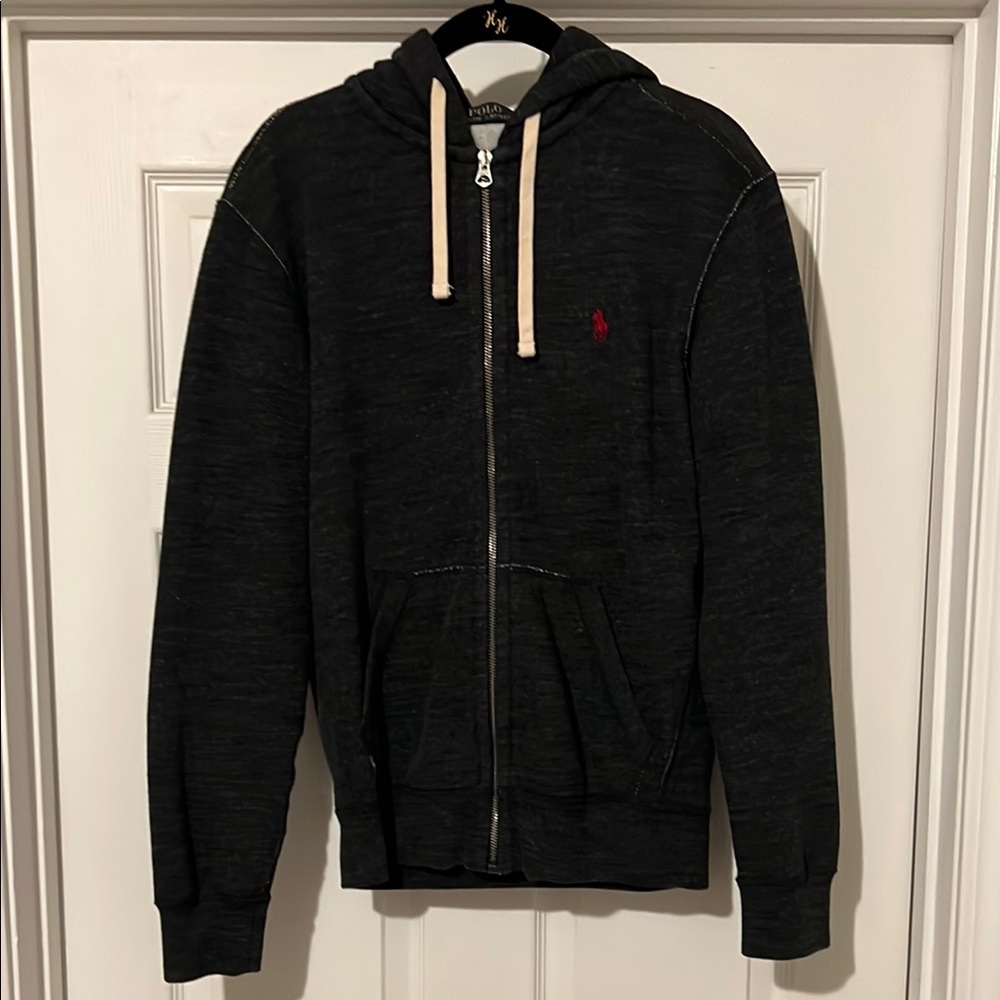 Polo by Ralph Lauren Black Zip-Up Hoodie Sweatshirt